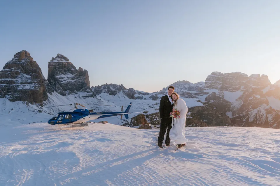A Winter Ski Elopement in the Dolomites
