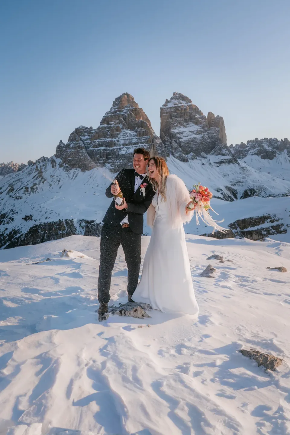 A Winter Ski Elopement in the Dolomites