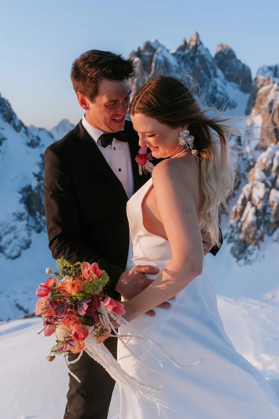 A Winter Ski Elopement in the Dolomites