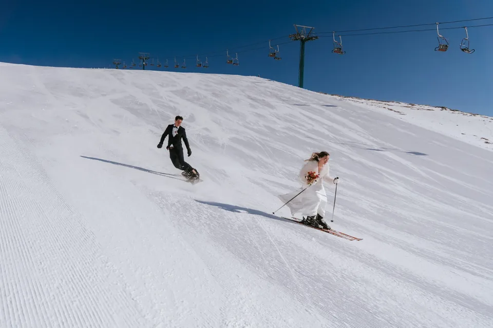 A Winter Ski Elopement in the Dolomites