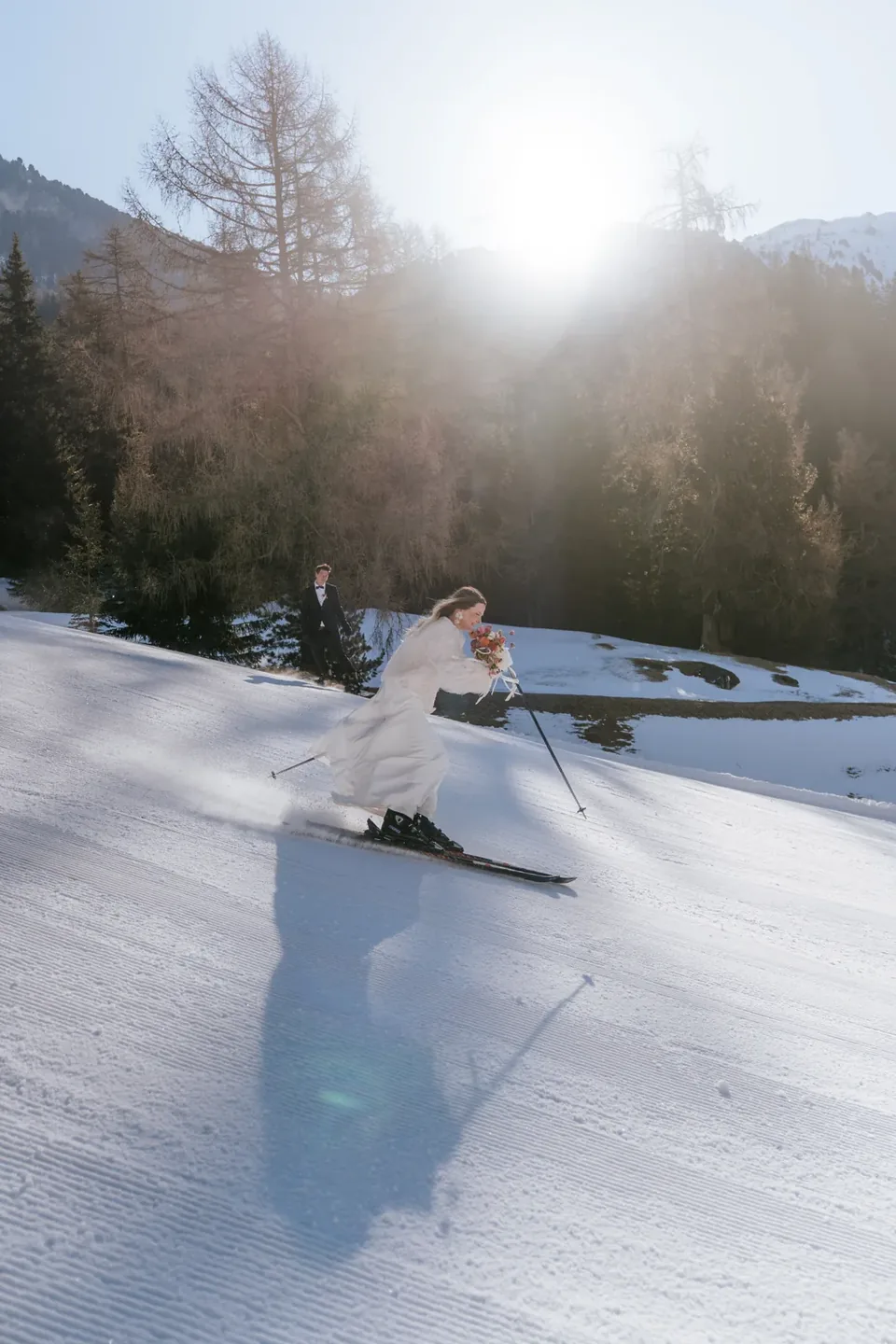 A Winter Ski Elopement in the Dolomites
