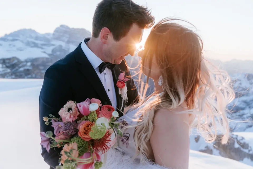 A Winter Ski Elopement in the Dolomites