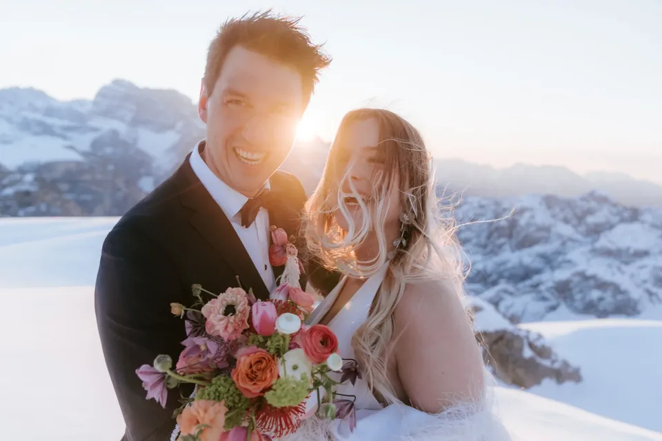 A Winter Ski Elopement in the Dolomites