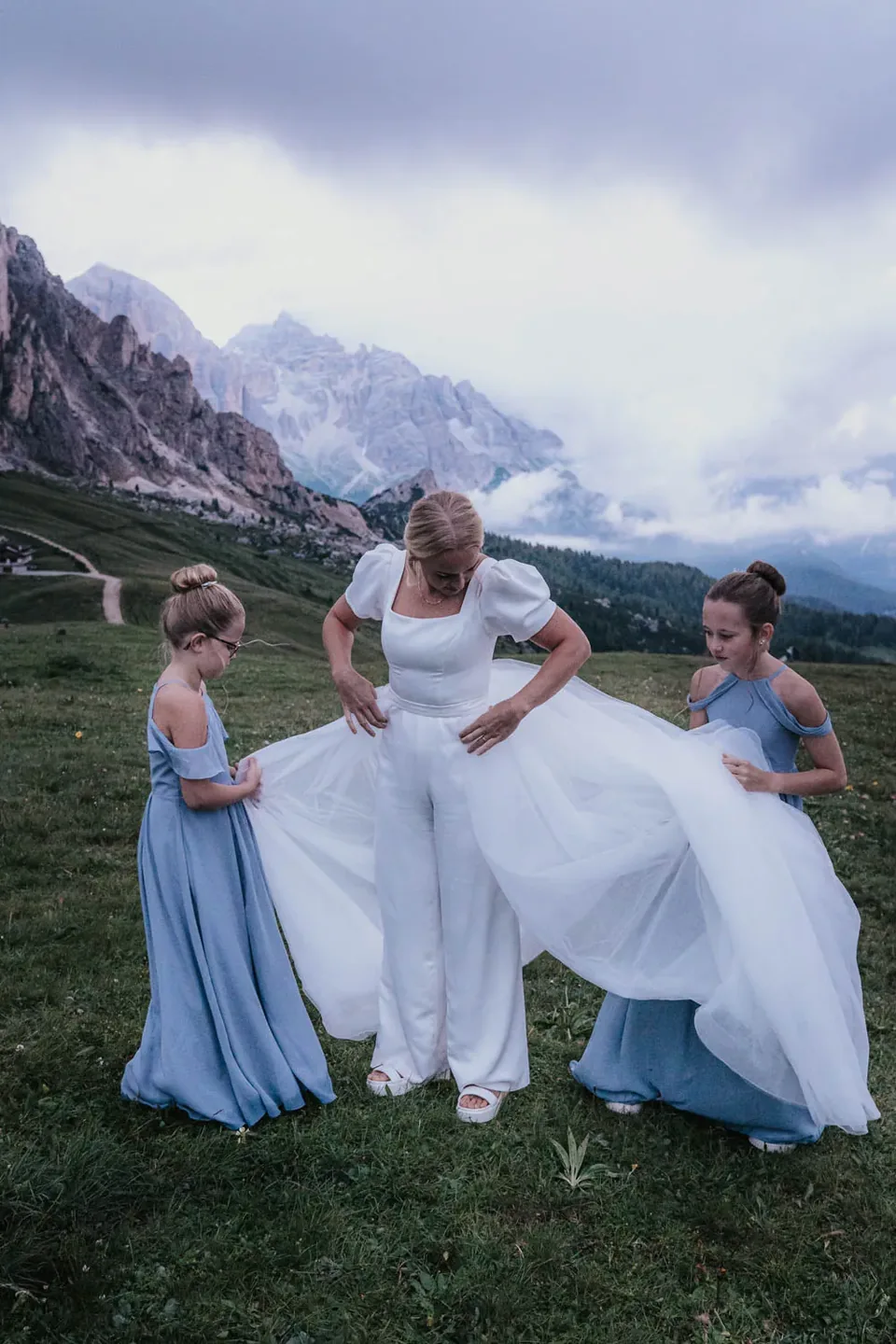 A Passo Giau Meadow Elopement in the Dolomites
