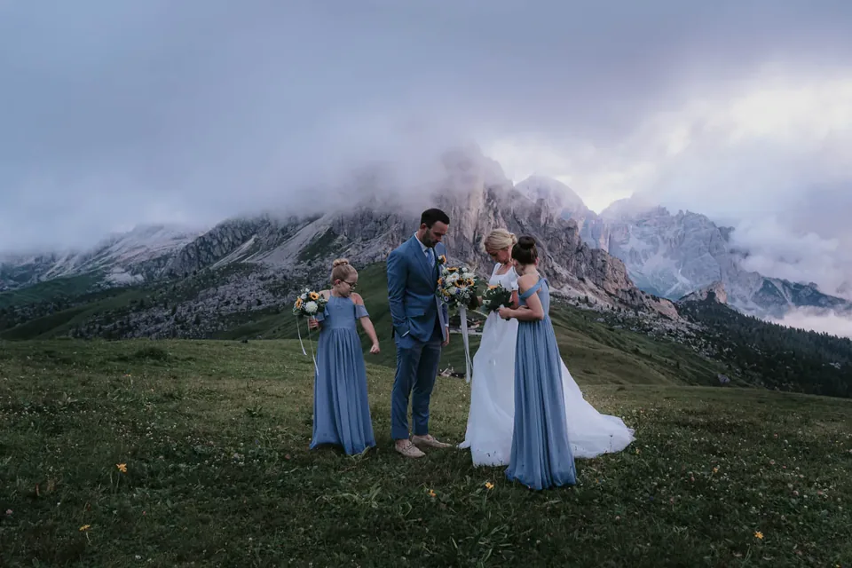 A Passo Giau Meadow Elopement in the Dolomites