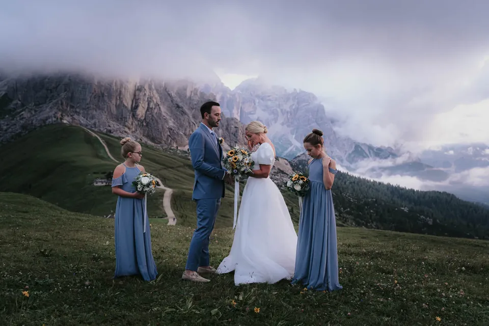 A Passo Giau Meadow Elopement in the Dolomites