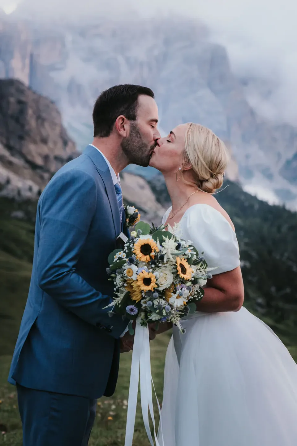 A Passo Giau Meadow Elopement in the Dolomites