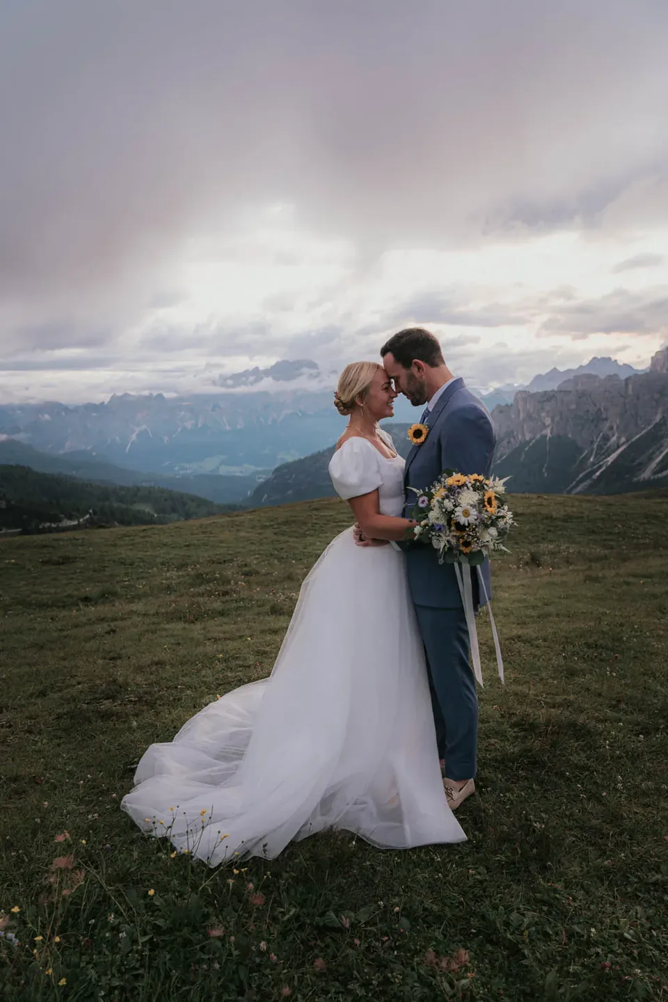 A Passo Giau Meadow Elopement in the Dolomites