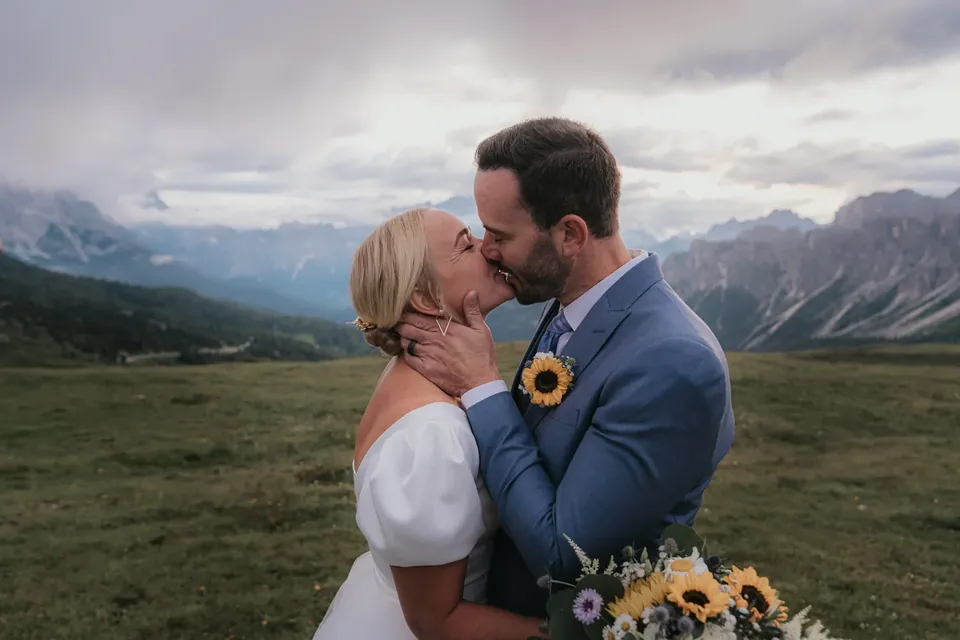 A Passo Giau Meadow Elopement in the Dolomites