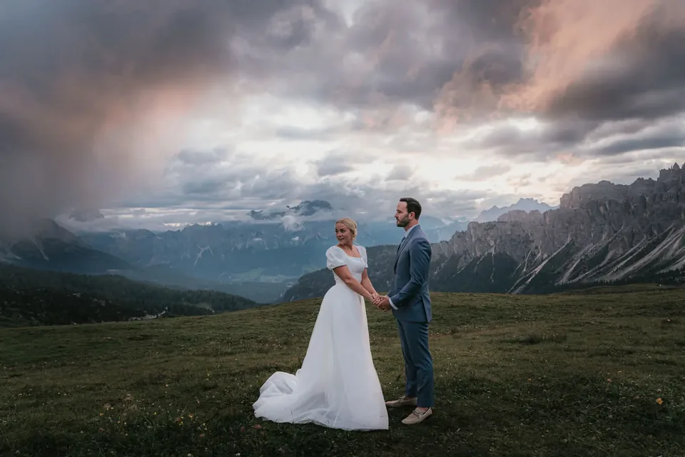 A Passo Giau Meadow Elopement in the Dolomites