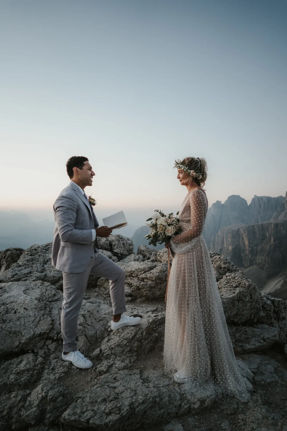 Eine magische Sonnenaufgangs-Hochzeit in den Dolomiten