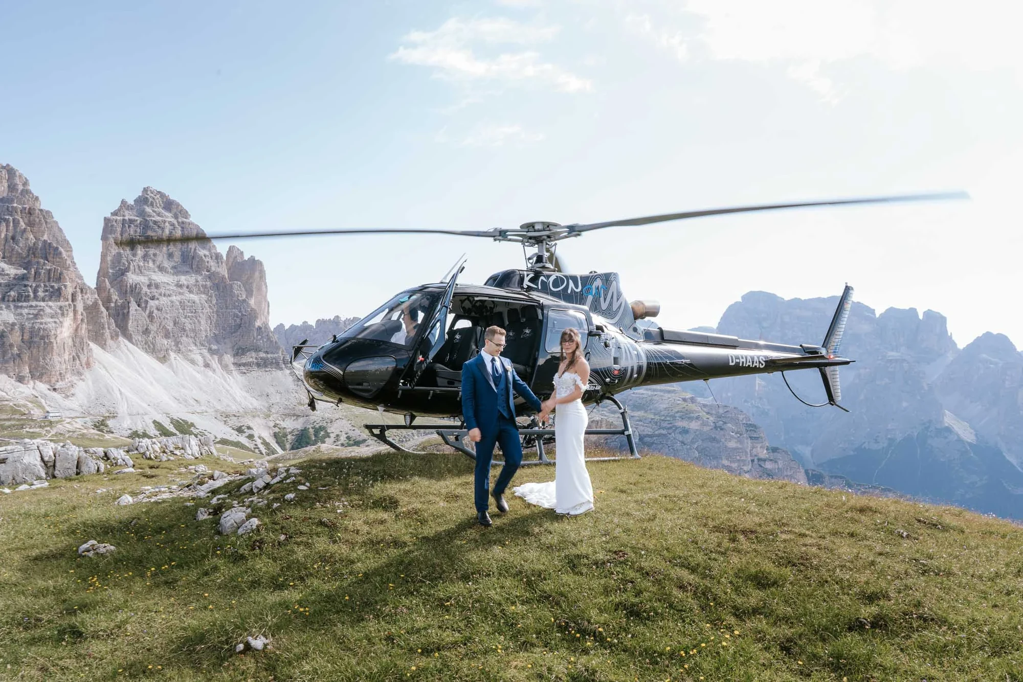 Ein Drei-Stopp-Helikopter-Elopement in den Dolomiten