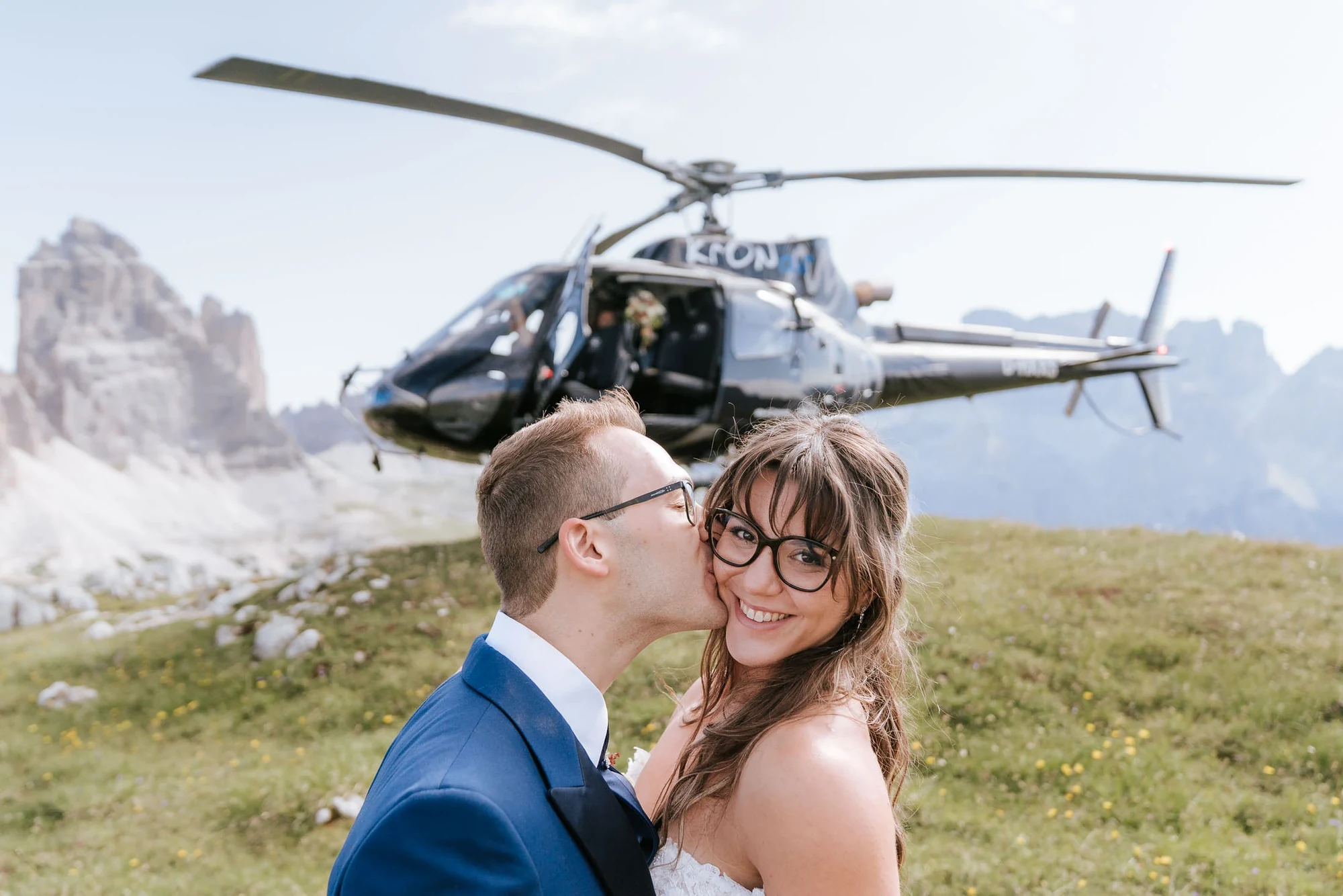 Ein Drei-Stopp-Helikopter-Elopement in den Dolomiten
