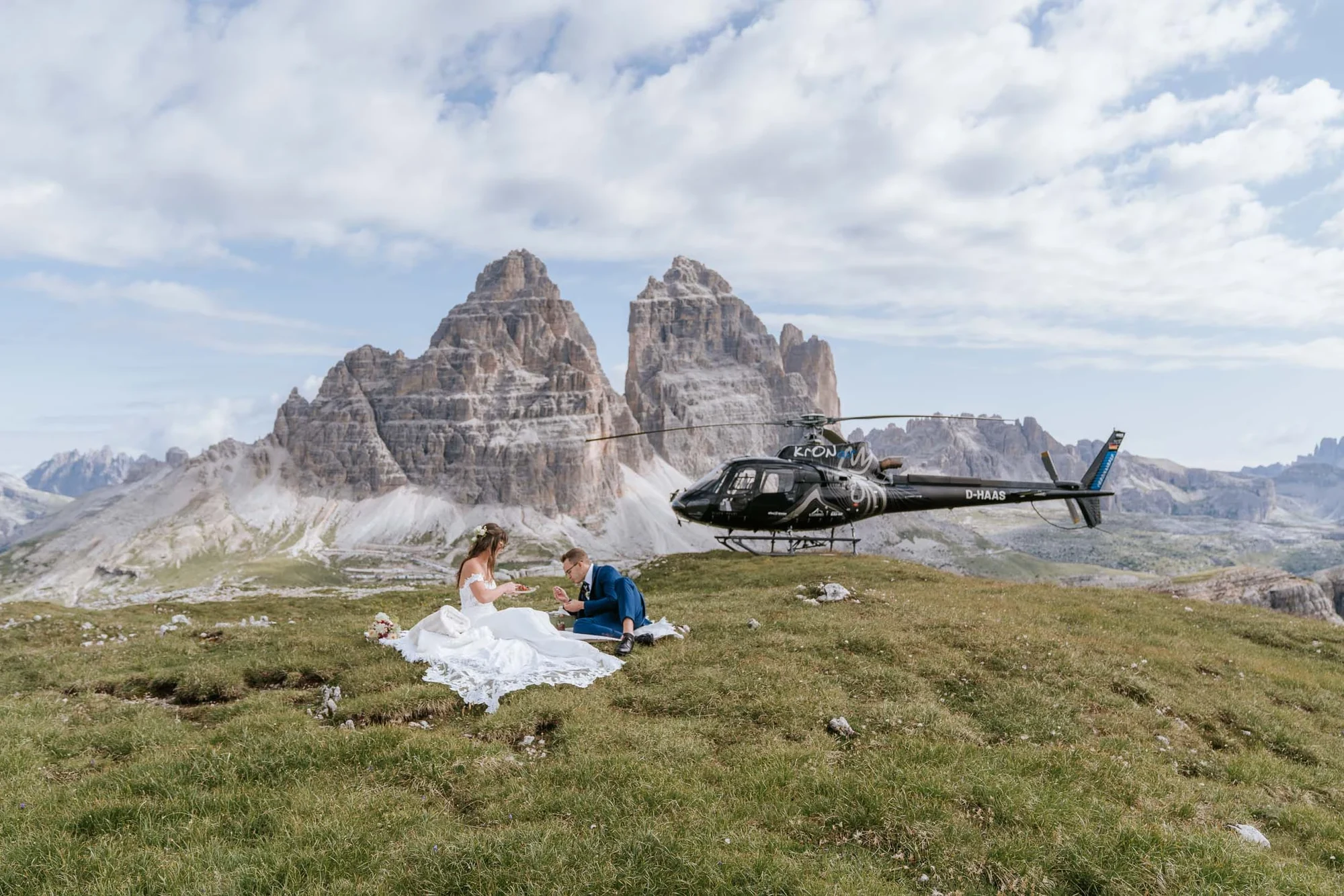 Ein Drei-Stopp-Helikopter-Elopement in den Dolomiten