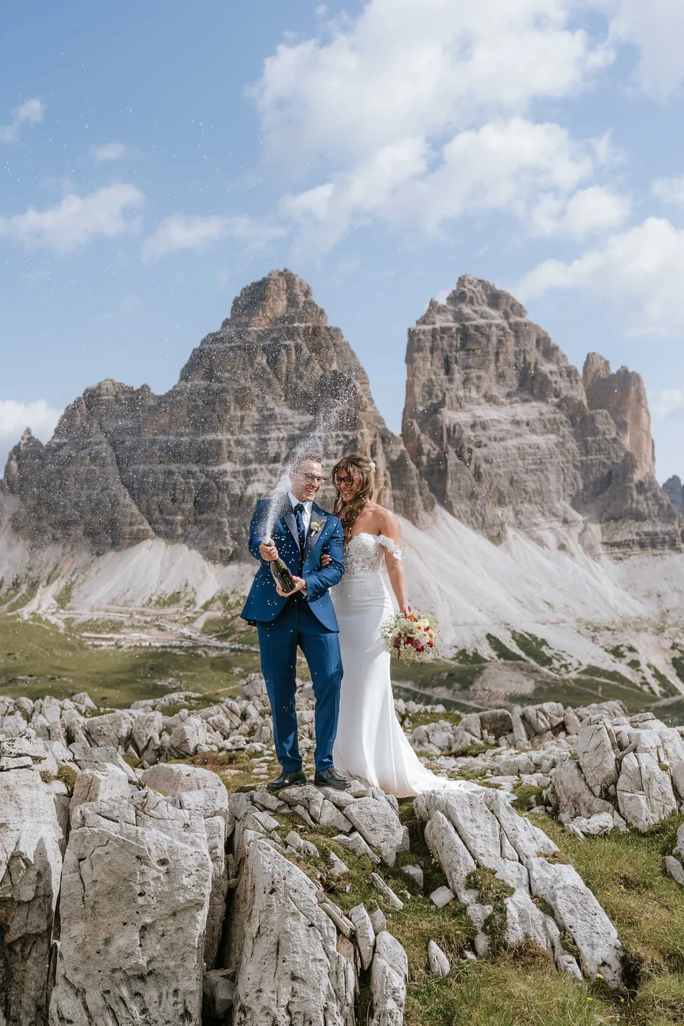 Ein Drei-Stopp-Helikopter-Elopement in den Dolomiten