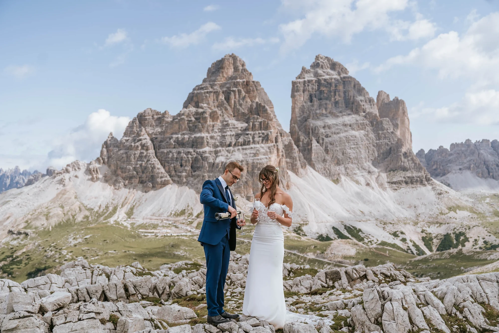 Ein Drei-Stopp-Helikopter-Elopement in den Dolomiten