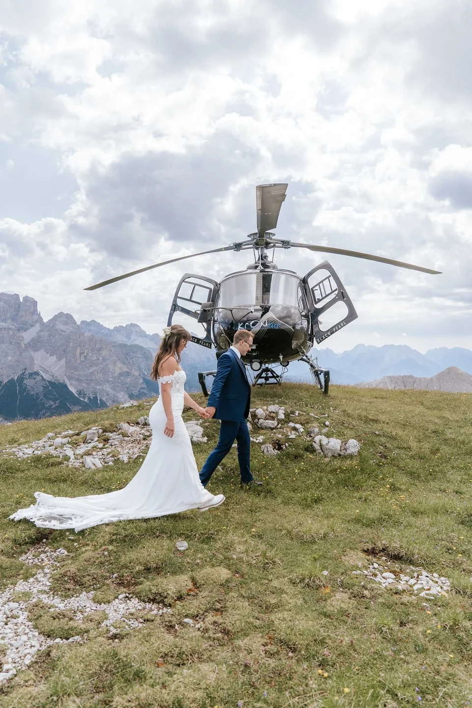 Ein Drei-Stopp-Helikopter-Elopement in den Dolomiten