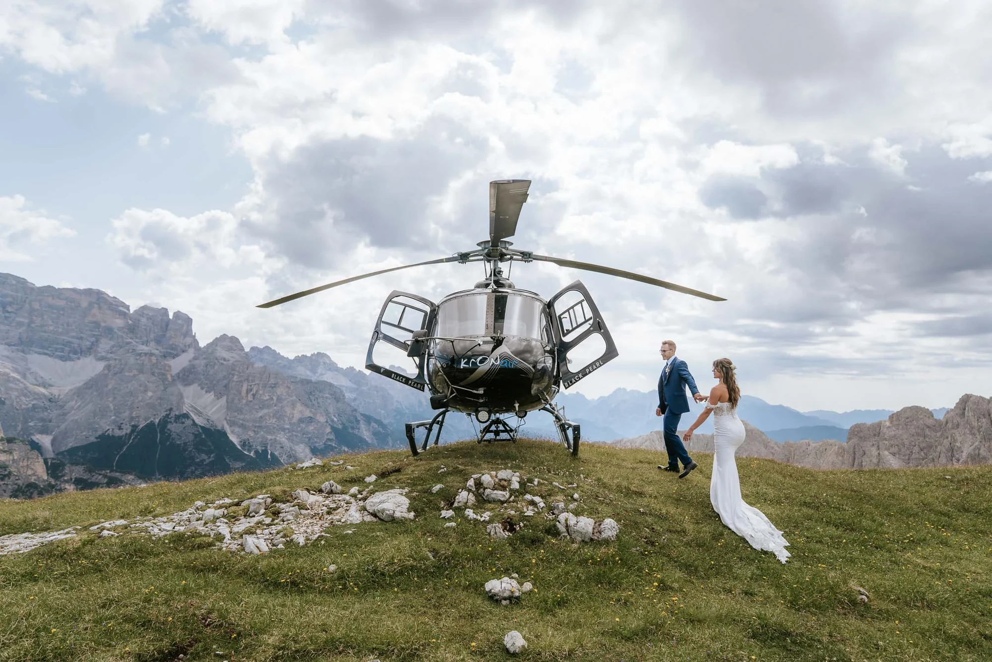 Ein Drei-Stopp-Helikopter-Elopement in den Dolomiten