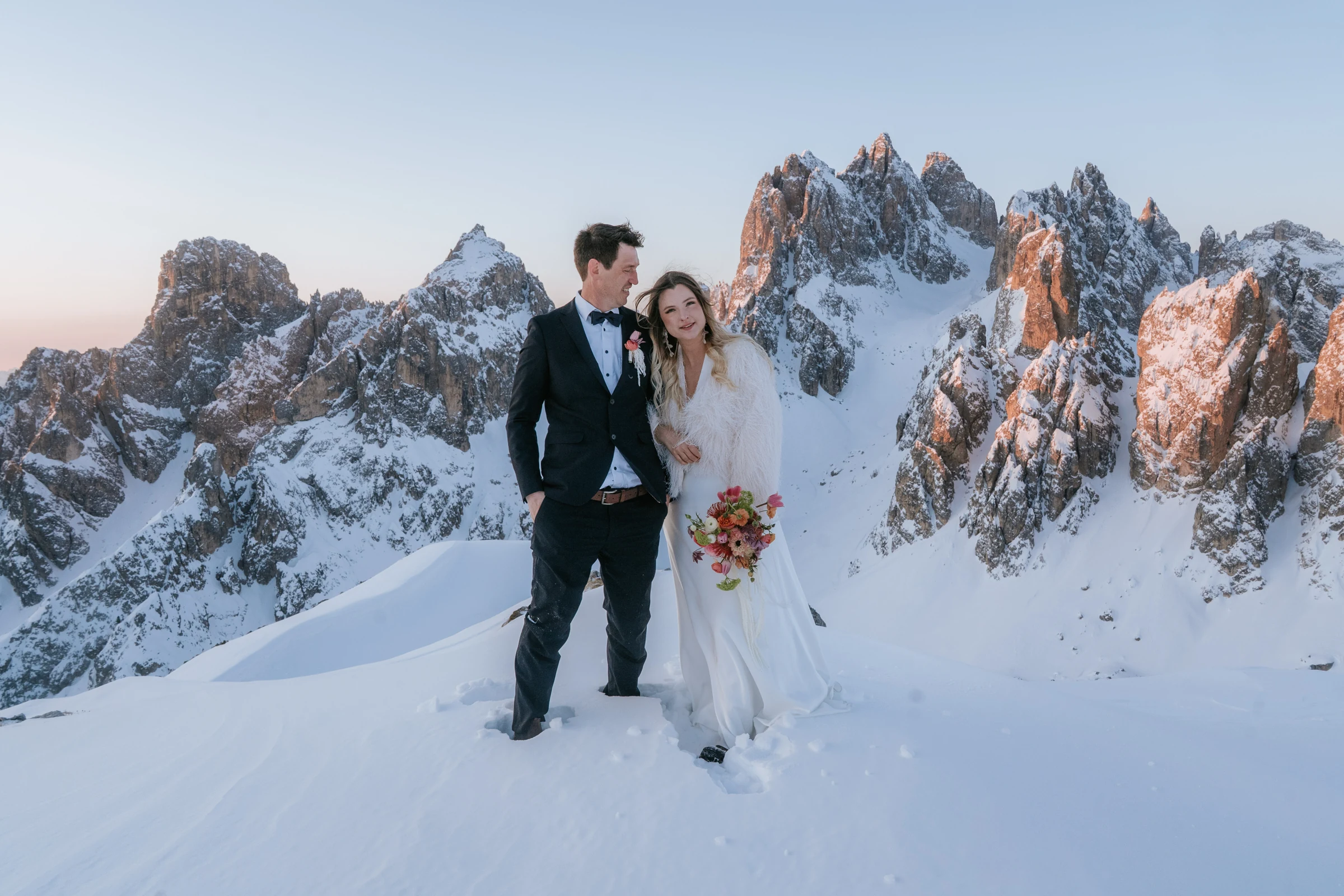 A Winter Ski Elopement in the Dolomites